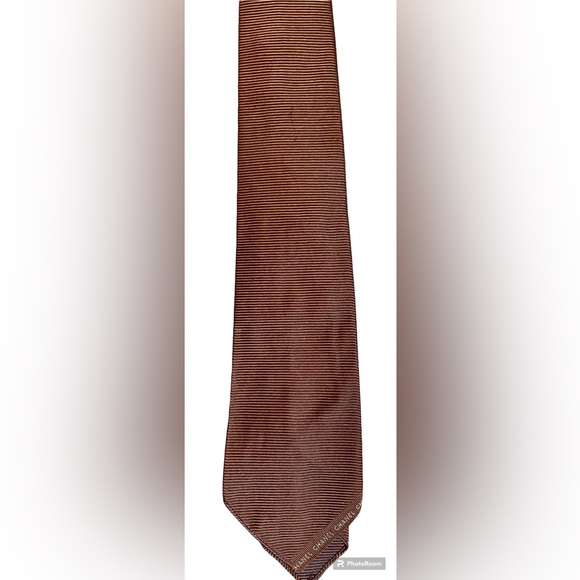 Chanel Men’s Tie. Chocolate Brown, Ribbed. 100% Silk - Picture 7 of 8